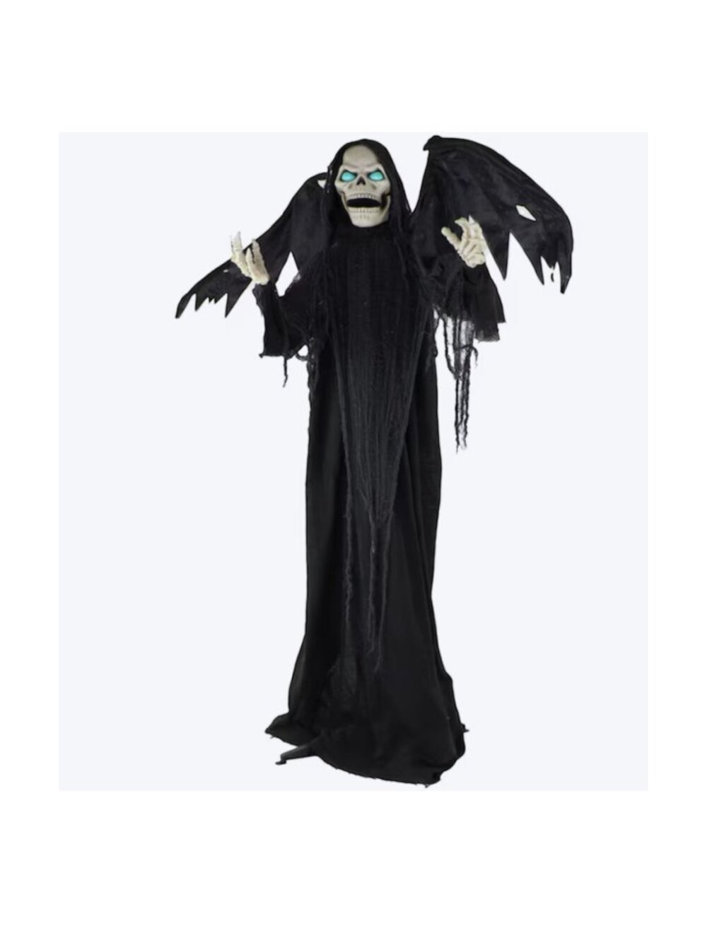 Life-Size 5.25 ft Animatronic Skeleton Reaper with Wings with Lights and Sound